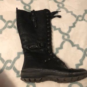 Black combat boots